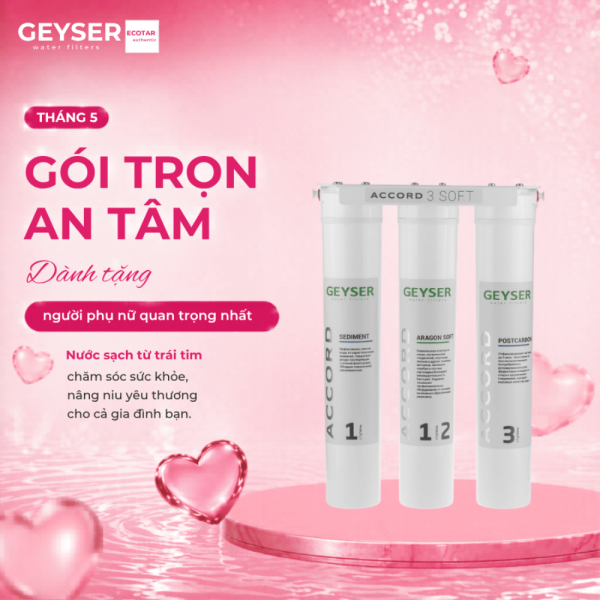 Máy lọc nước chuẩn khoáng Geyser Ecotar Accord 3 Soft cho máy pha cafe