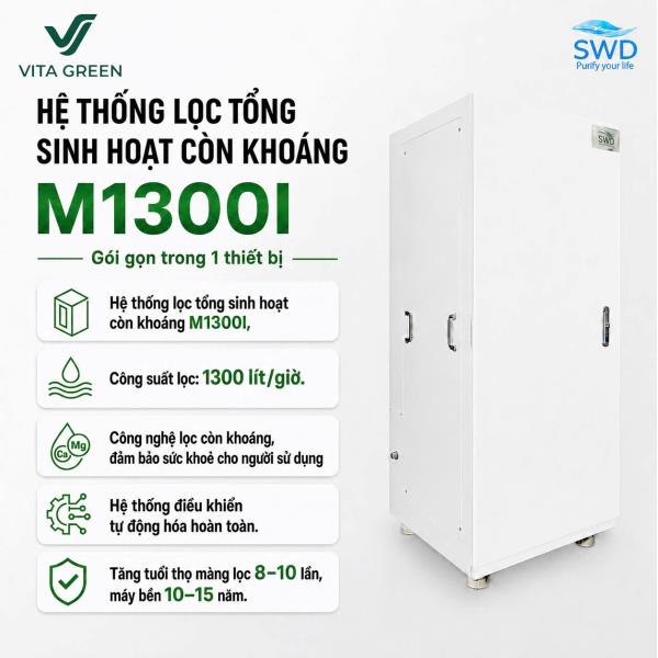 Hệ thống lọc tổng sinh hoạt còn khoáng M1300I